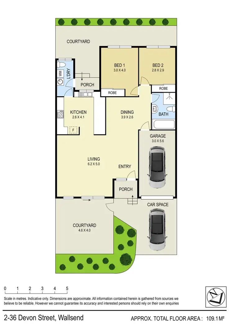 Floorplan of Homely villa listing, 2/36 Devon Street, Wallsend NSW 2287