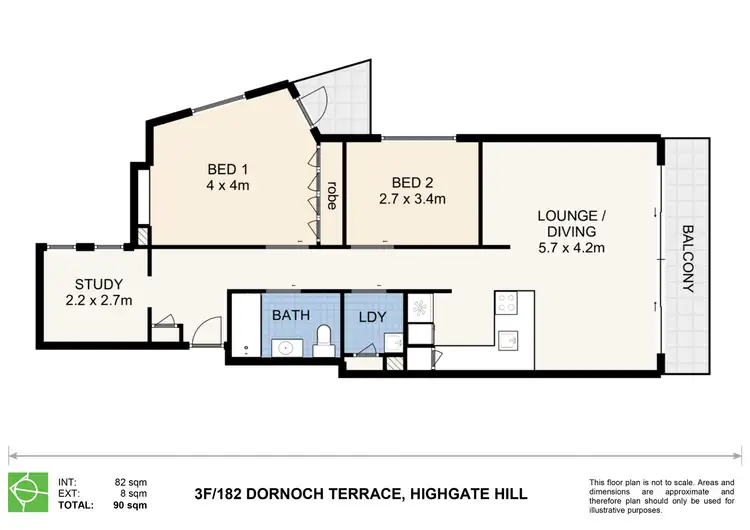 Floorplan of Homely apartment listing, 3F/182 Dornoch Terrace, Highgate Hill QLD 4101