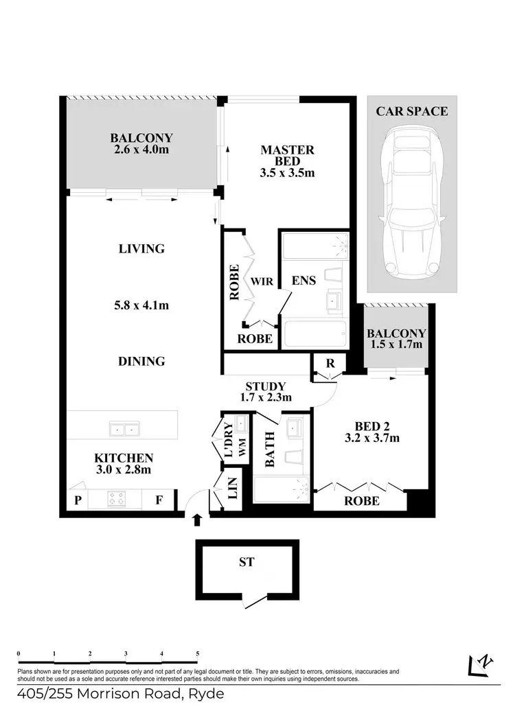 Floorplan of Homely apartment listing, 405/255 Morrison Road, Ryde NSW 2112