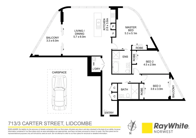 Floorplan of Homely apartment listing, 713/3 Carter Street, Lidcombe NSW 2141