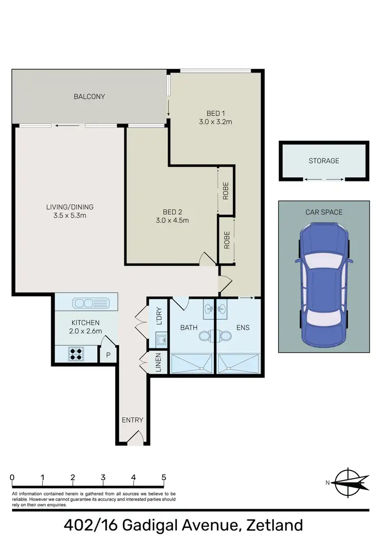 Floorplan of Homely apartment listing, A402/16 Gadigal Avenue, Waterloo NSW 2017