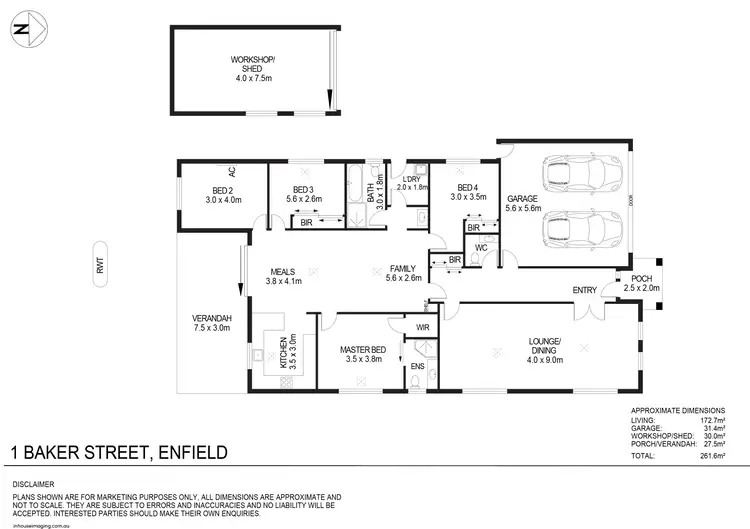 Floorplan of Homely house listing, 1 Baker Street, Enfield SA 5085