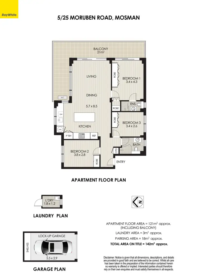 Floorplan of Homely apartment listing, 5/25 Moruben Road, Mosman NSW 2088