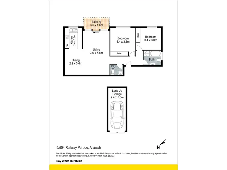 Floorplan of Homely apartment listing, 5/504 Railway Parade, Allawah NSW 2218