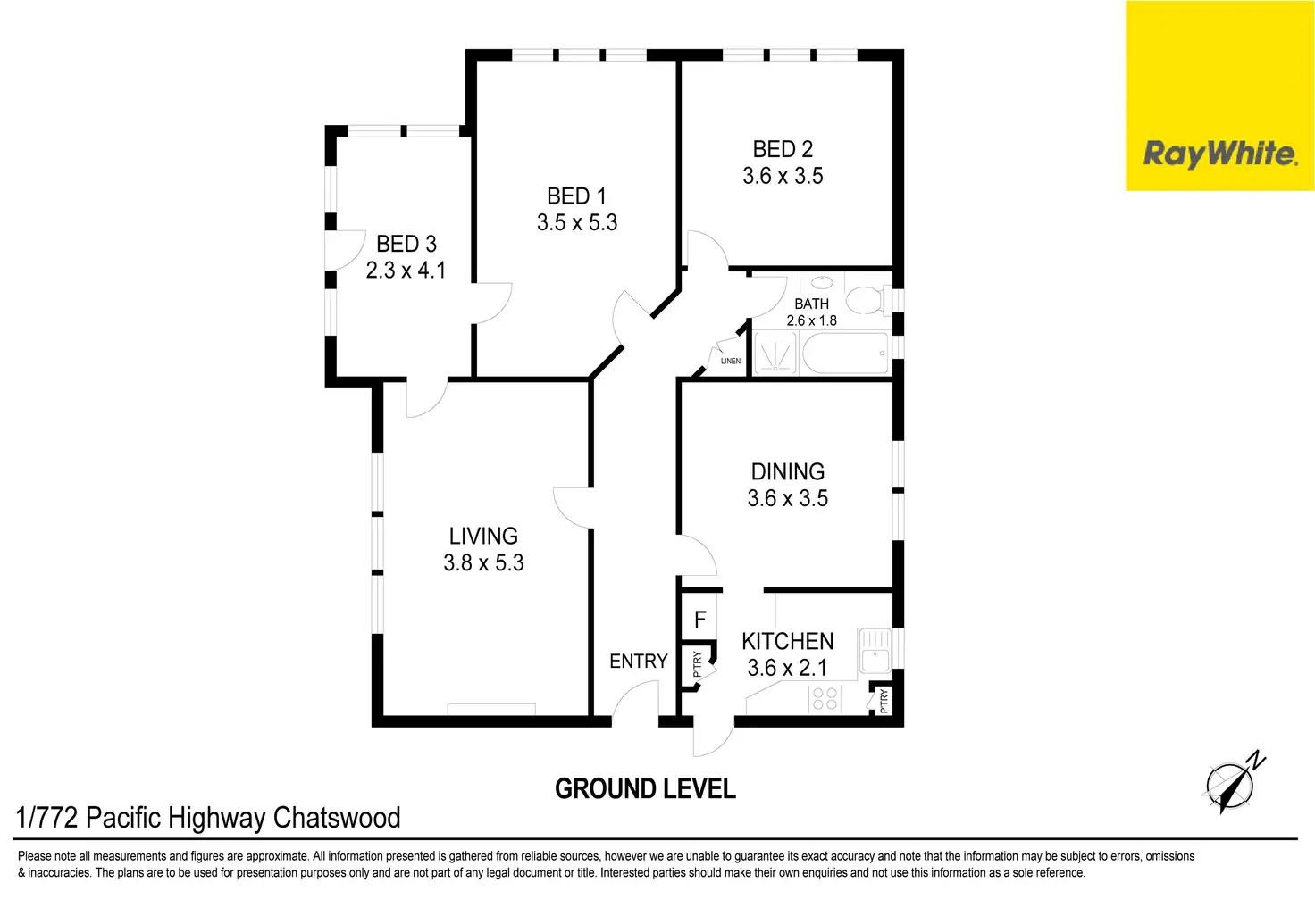 Floorplan of Homely unit listing, 1/772 Pacific Highway, Chatswood NSW 2067