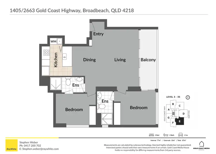 Floorplan of Homely other listing, 1405/2663 Gold Coast Highway, Broadbeach QLD 4218