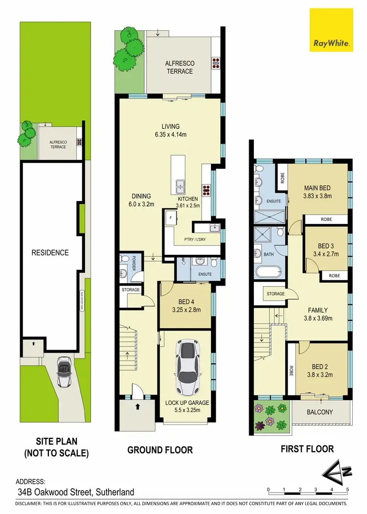 Floorplan of Homely semi-detached listing, 34B Oakwood Street, Sutherland NSW 2232
