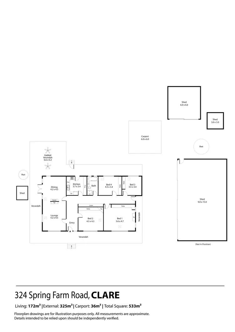 Floorplan of Homely house listing, 324 Spring Farm Road, Clare SA 5453