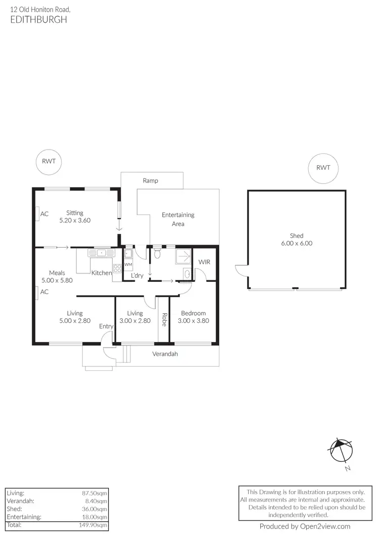 Floorplan of Homely house listing, 12 Old Honiton Road, Edithburgh SA 5583