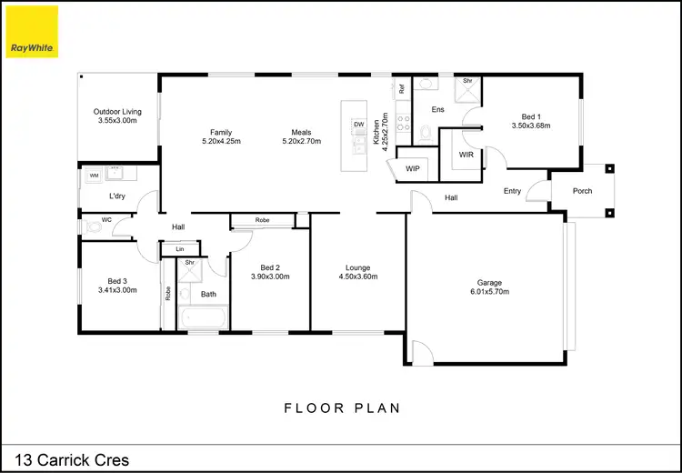 Floorplan of Homely house listing, 13 Carrick Crescent, Nagambie VIC 3608