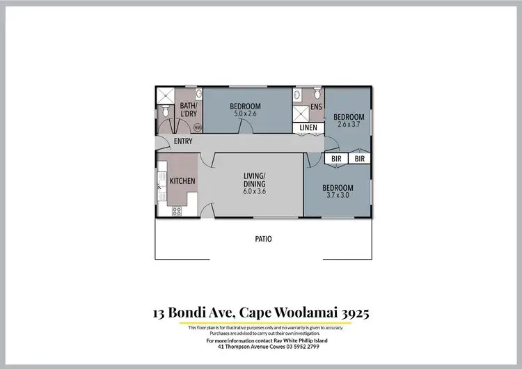 Floorplan of Homely house listing, 13 Bondi Avenue, Cape Woolamai VIC 3925