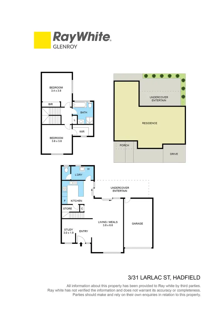 Floorplan of Homely townhouse listing, 3/31 Larlac Street, Hadfield VIC 3046