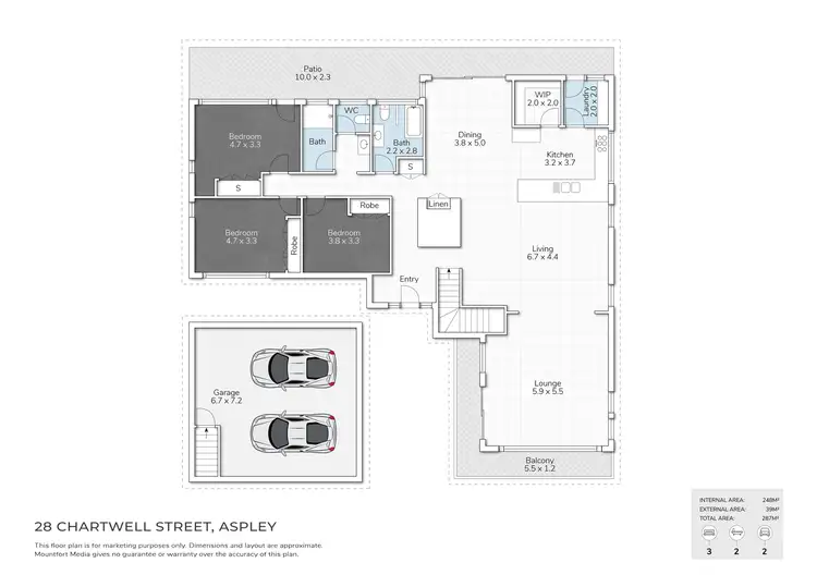 Floorplan of Homely house listing, 28 Chartwell Street, Aspley QLD 4034