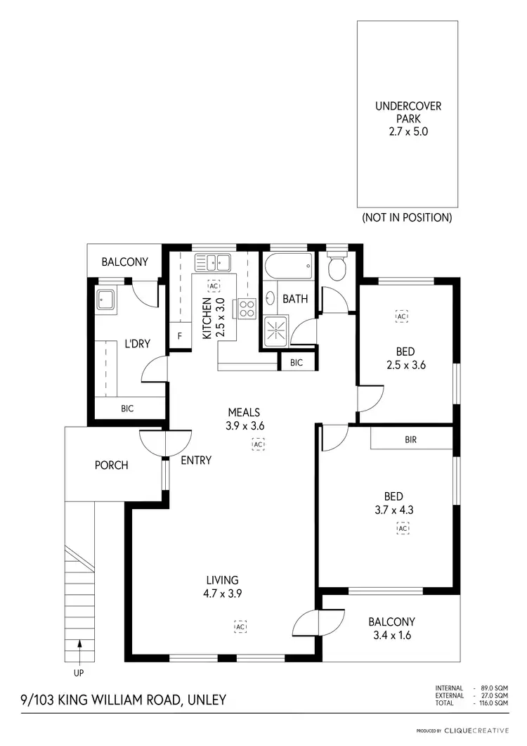 Floorplan of Homely unit listing, 9/103 King William Road, Unley SA 5061