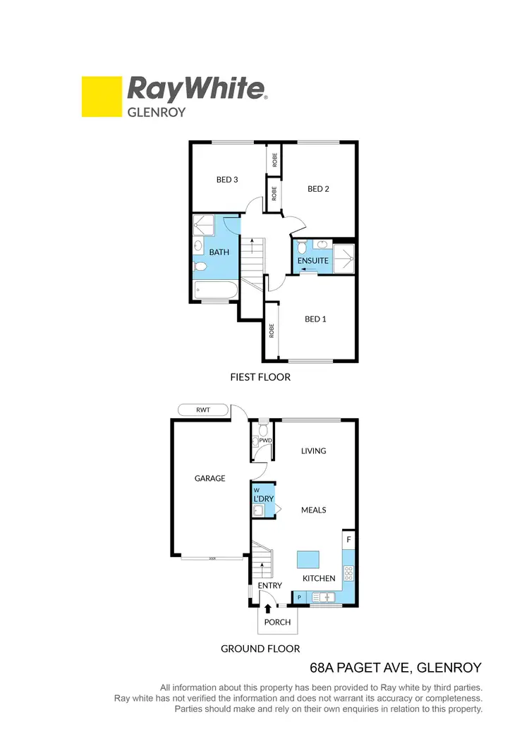 Floorplan of Homely townhouse listing, 68a Paget Avenue, Glenroy VIC 3046