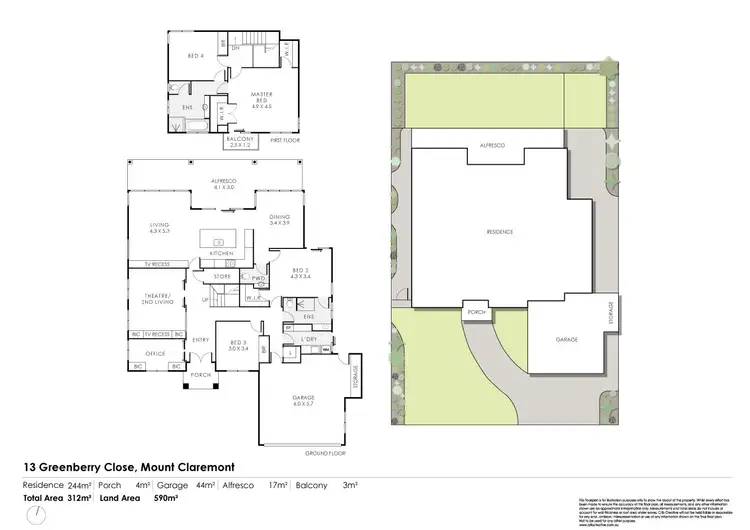 Floorplan of Homely house listing, 13 Greenberry Close, Mount Claremont WA 6010