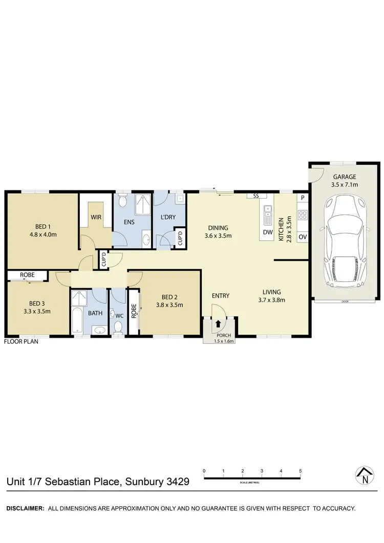 Floorplan of Homely unit listing, 1/7 Sebastian Place, Sunbury VIC 3429