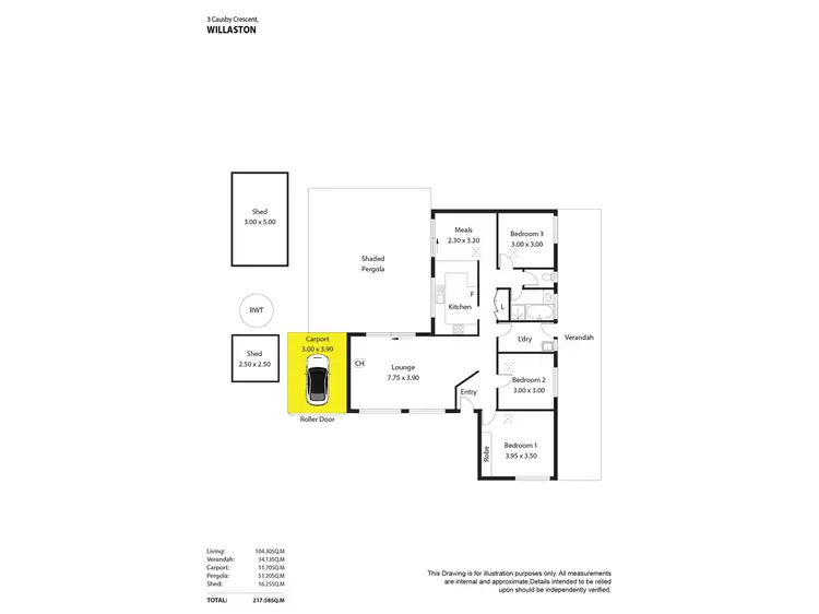 Floorplan of Homely house listing, 3 Causby Crescent, Willaston SA 5118