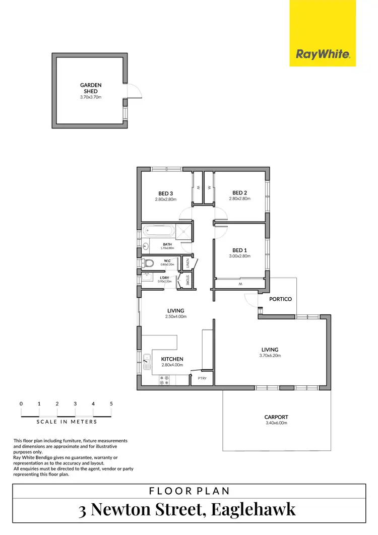 Floorplan of Homely house listing, 3 Newton Street, Eaglehawk VIC 3556