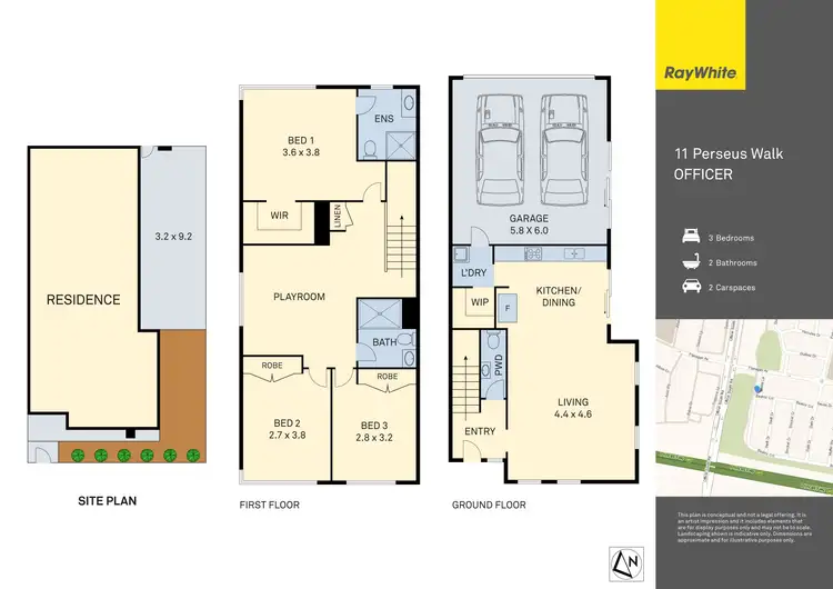 Floorplan of Homely townhouse listing, 11 Perseus Walk, Officer VIC 3809