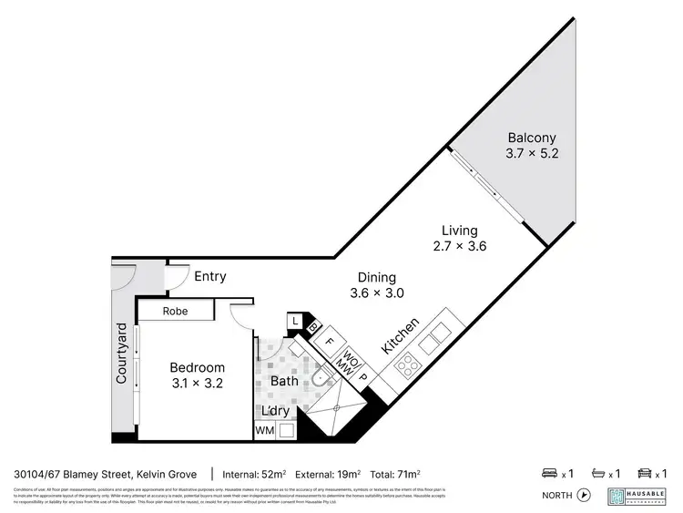 Floorplan of Homely house listing, 30104/67 Blamey Street, Kelvin Grove QLD 4059