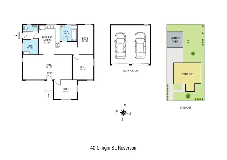 Floorplan of Homely townhouse listing, 40 Clingin Street, Reservoir VIC 3073