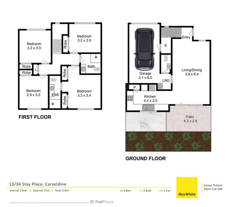 Floorplan of Homely townhouse listing, 13/36 Stay Place, Carseldine QLD 4034