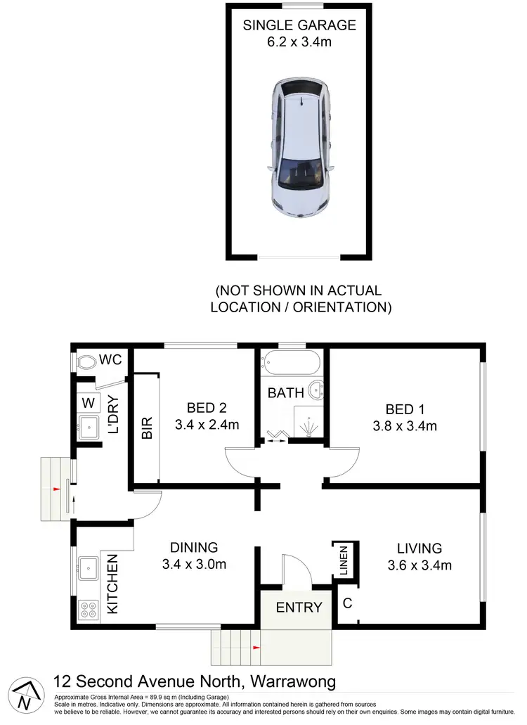 Floorplan of Homely house listing, 12 Second Avenue North, Warrawong NSW 2502