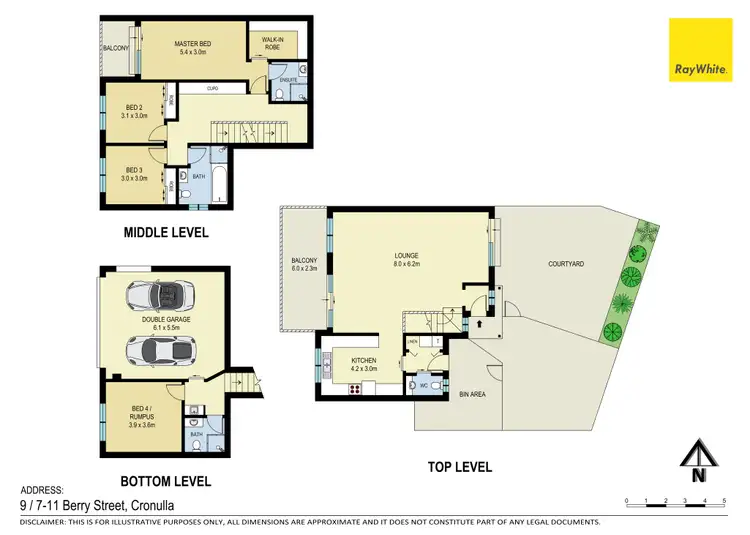 Floorplan of Homely townhouse listing, 9/7-11 Berry Street, Cronulla NSW 2230