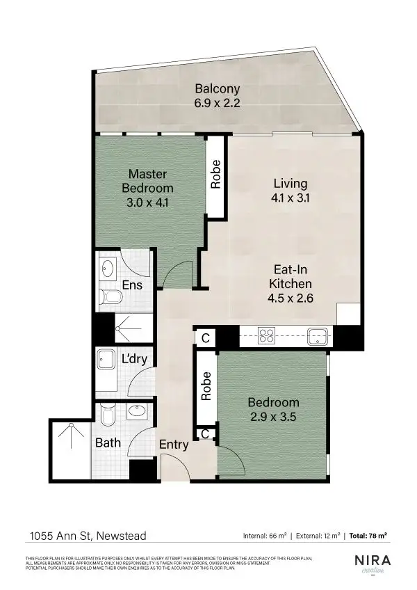 Floorplan of Homely apartment listing, 20709/1055 Ann Street, Newstead QLD 4006