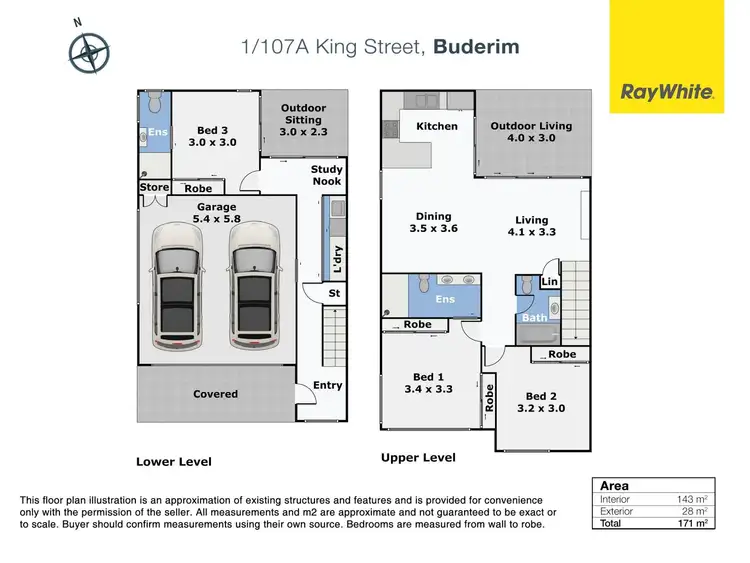 Floorplan of Homely semi-detached listing, 1/107A King Street, Buderim QLD 4556