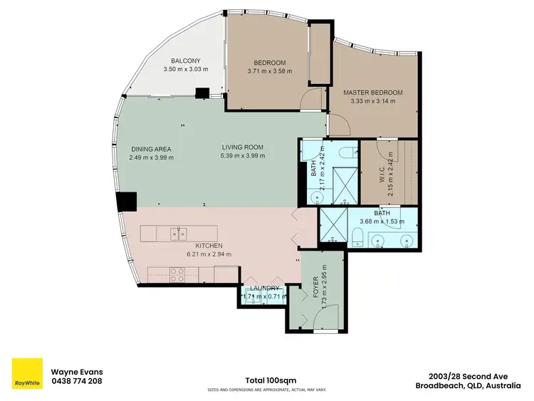 Floorplan of Homely apartment listing, 2003/28-30 Second Avenue, Broadbeach QLD 4218