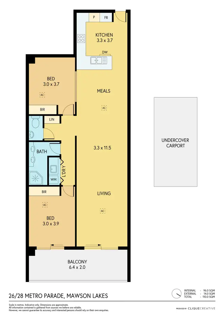 Floorplan of Homely apartment listing, 202/Unit 6 26-28 Metro Parade, Mawson Lakes SA 5095