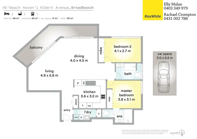 Floorplan of Homely apartment listing, 9E/1 Albert Avenue, Broadbeach QLD 4218