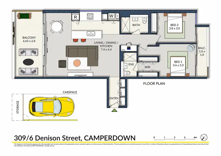 Floorplan of Homely apartment listing, 309/6 Denison Street, Camperdown NSW 2050