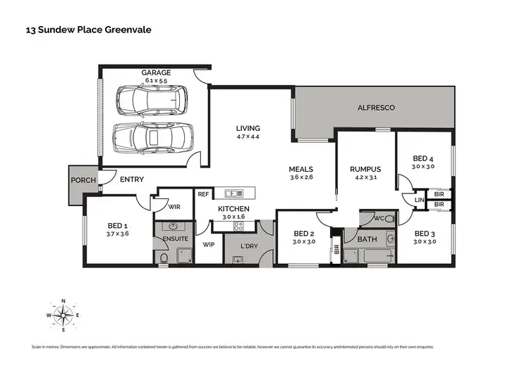 Floorplan of Homely house listing, 13 Sundew Place, Greenvale VIC 3059