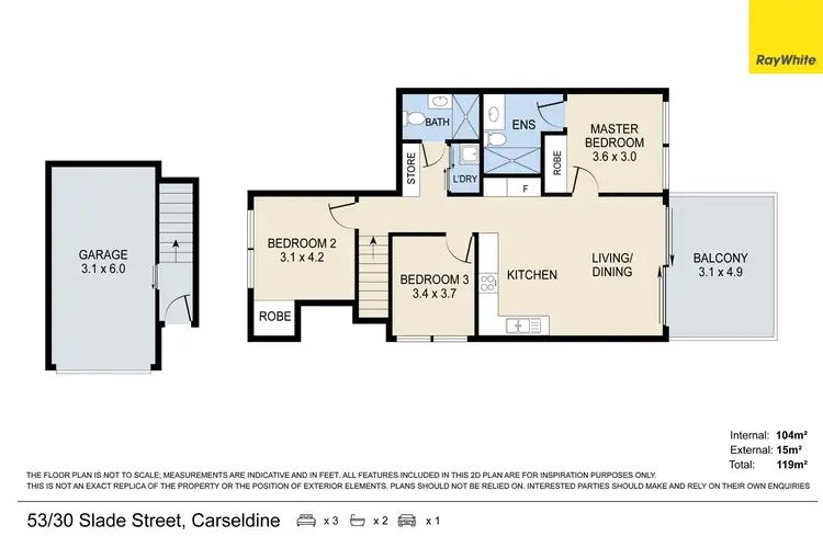 Floorplan of Homely townhouse listing, 53/30 Slade Street, Carseldine QLD 4034