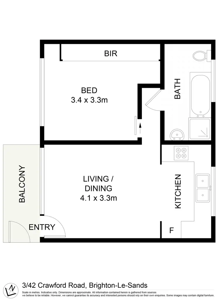 Floorplan of Homely unit listing, 3/42 Crawford Road, Brighton-Le-Sands NSW 2216