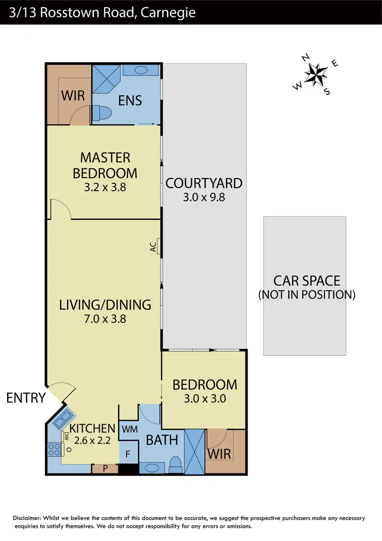 Floorplan of Homely apartment listing, 3/13 Rosstown Road, Carnegie VIC 3163