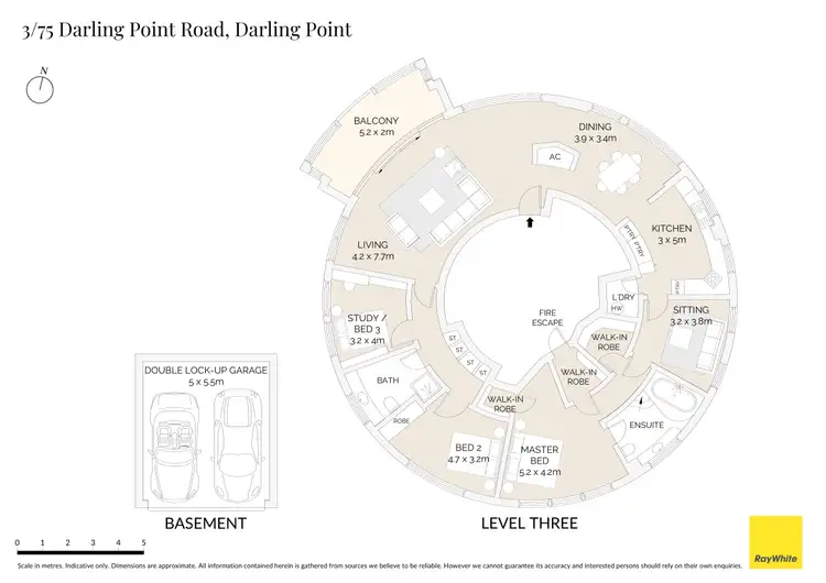Floorplan of Homely apartment listing, 3/75 Darling Point Road, Darling Point NSW 2027