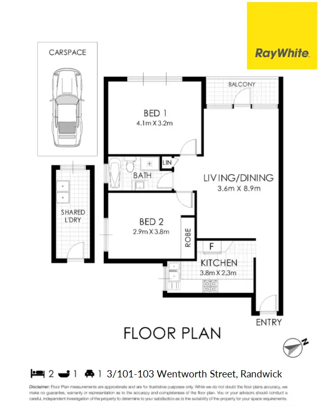 Floorplan of Homely apartment listing, 3/101-103 Wentworth Street, Randwick NSW 2031