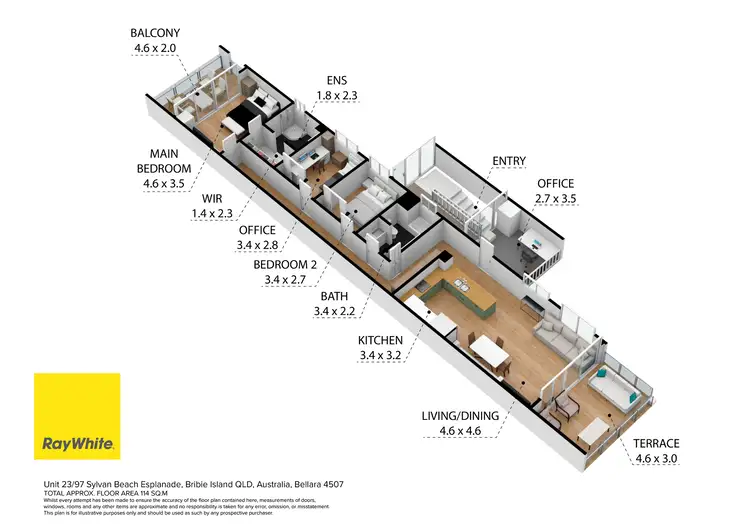 Floorplan of Homely unit listing, 23/97 Sylvan Beach Esplanade, Bellara QLD 4507