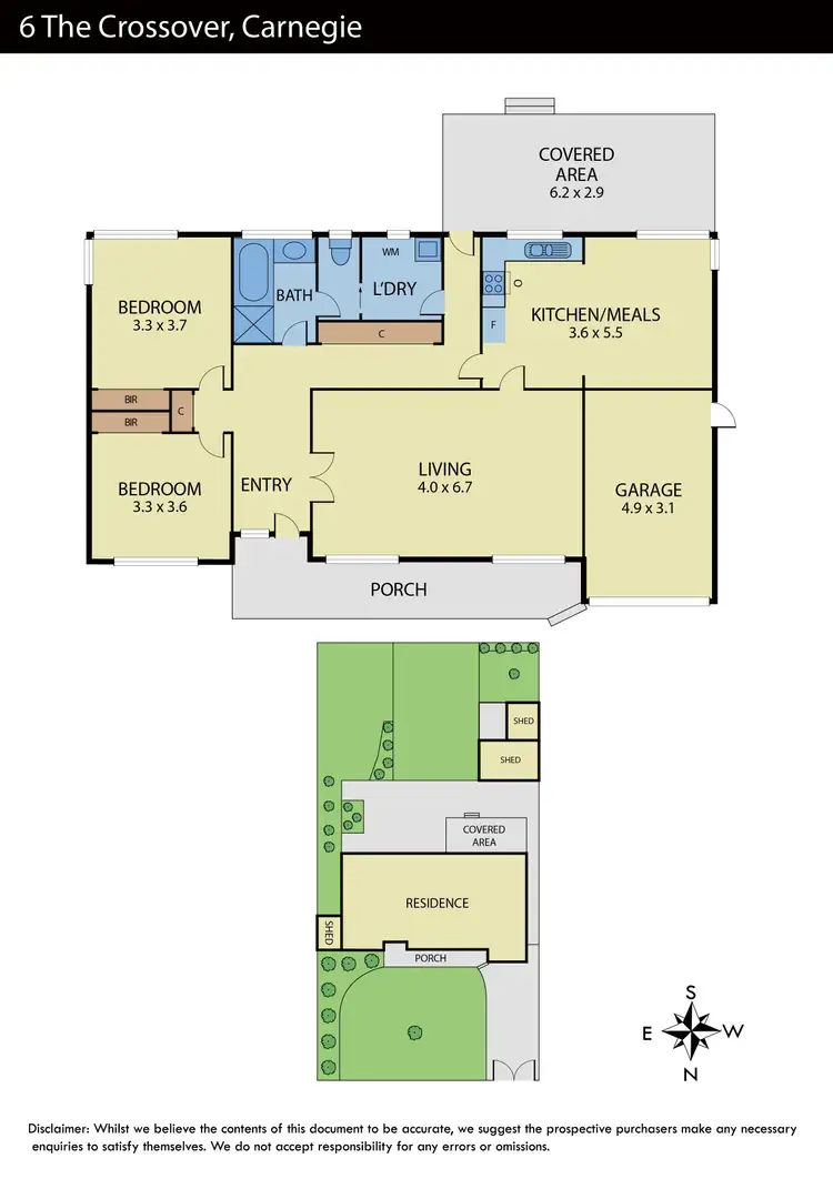Floorplan of Homely house listing, 6 The Crossover, Carnegie VIC 3163