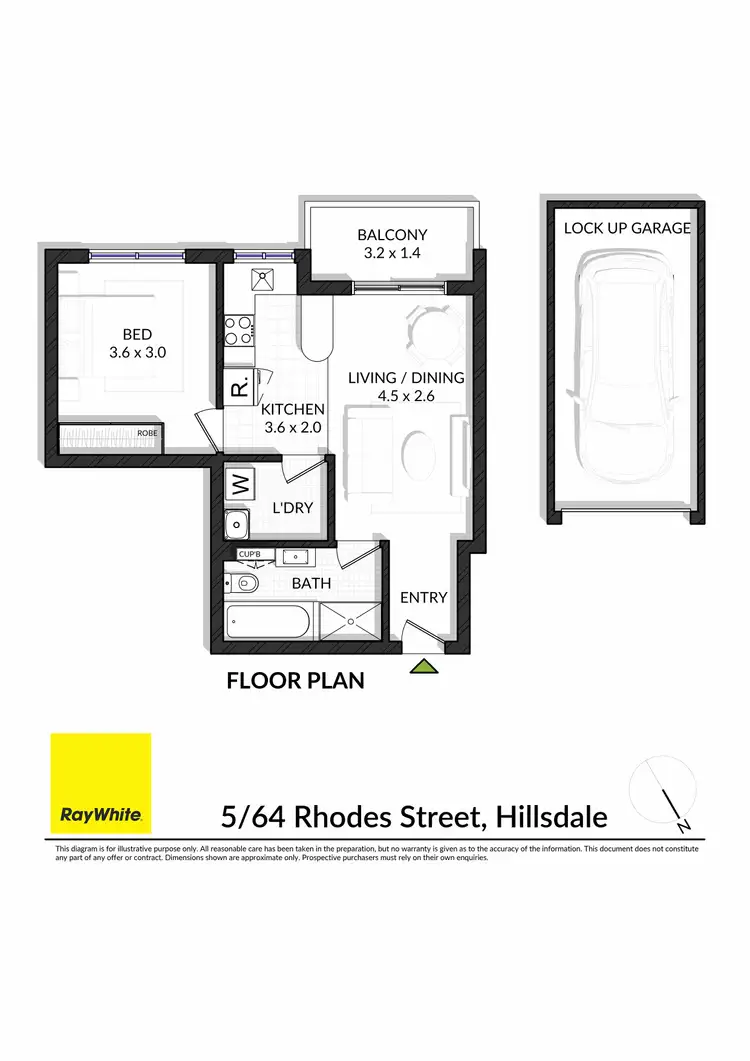 Floorplan of Homely apartment listing, 5/64 Rhodes Street, Hillsdale NSW 2036