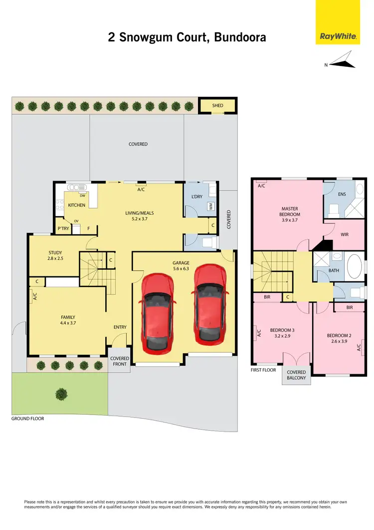 Floorplan of Homely townhouse listing, 2 Snowgum Court, Bundoora VIC 3083