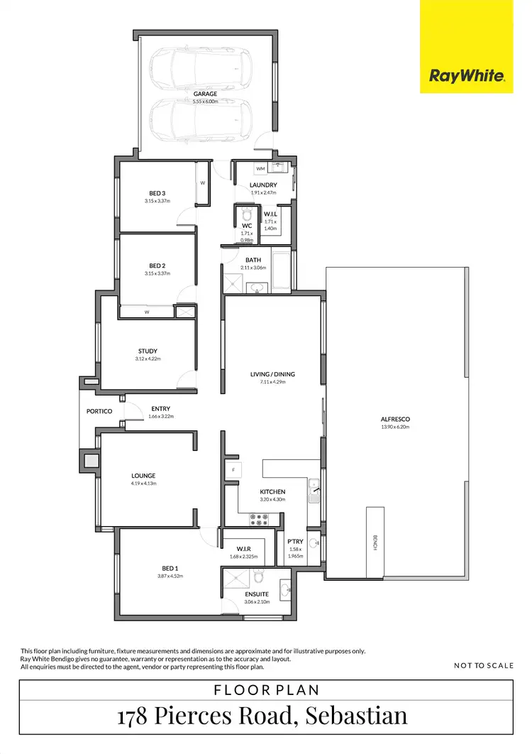 Floorplan of Homely house listing, 178 Pierces Road, Sebastian VIC 3556
