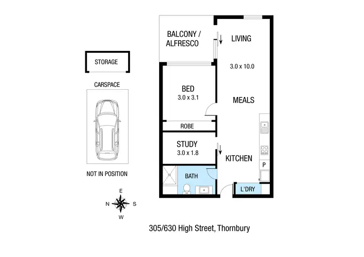 Floorplan of Homely apartment listing, 305/636 High Street, Thornbury VIC 3071