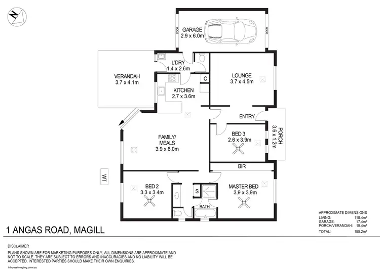 Floorplan of Homely house listing, 1 Angas Road, Magill SA 5072