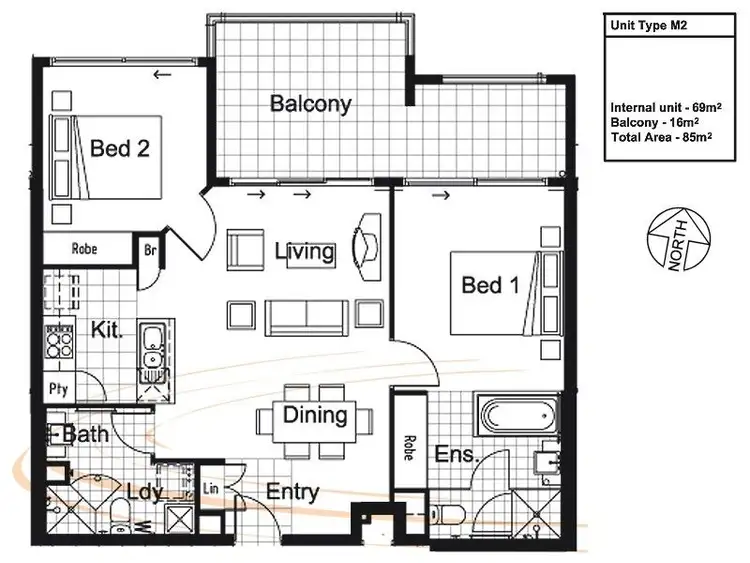 Floorplan of Homely apartment listing, 2602/92 Quay Street, Brisbane City QLD 4000