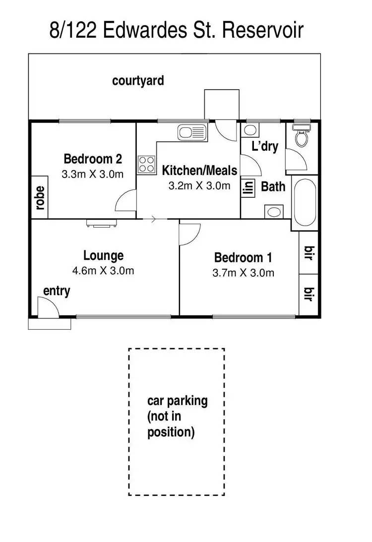 Floorplan of Homely unit listing, 8/122 Edwardes Street, Reservoir VIC 3073